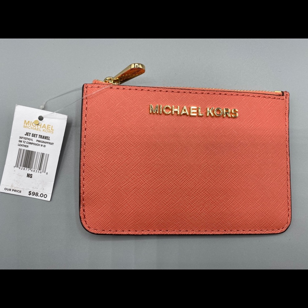 Michael Kor Small Top Zip Coin Pouch w/ID Holder